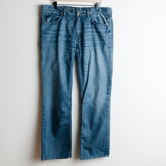 Marc Anthony Jeans Mens 36x32 Slim Medium Wash Whiskering - Picture 1 of 16